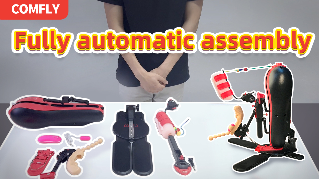 Assembly of the COMFLY fully automatic insertive blended orgasm male masturbator.